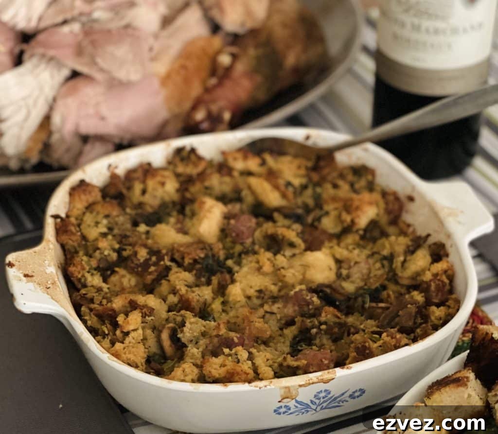 Thanksgiving Stuffing with Sausage and Mushrooms finished