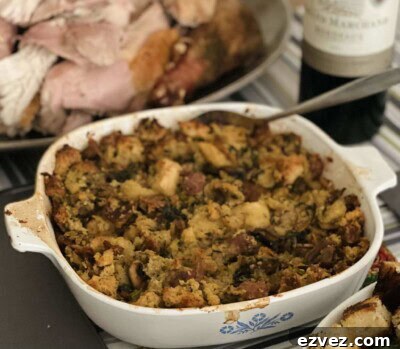Thanksgiving Stuffing with Sausage and Mushrooms finished
