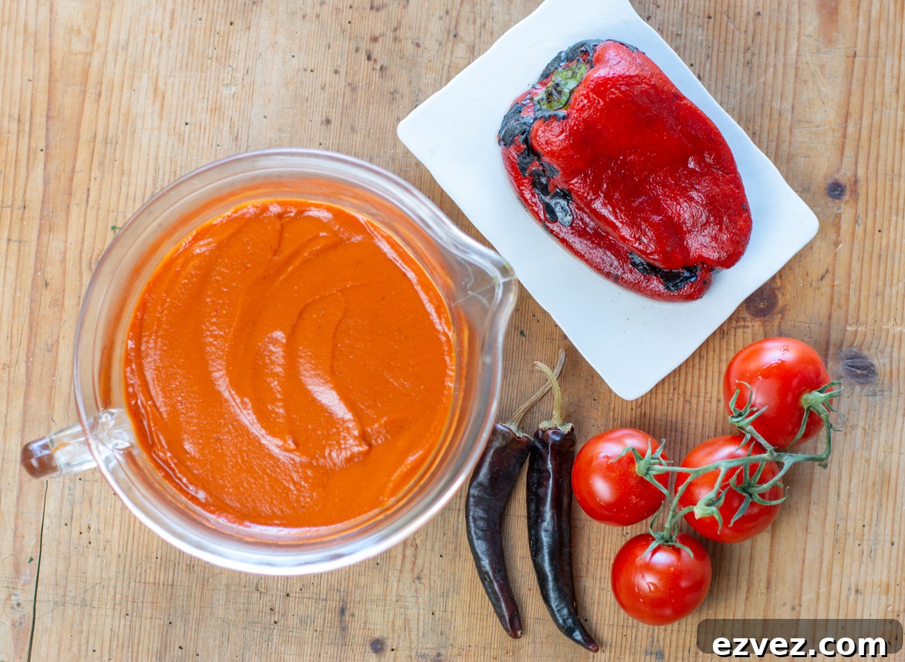 Roasted Pepper and Tomato Chile Sauce