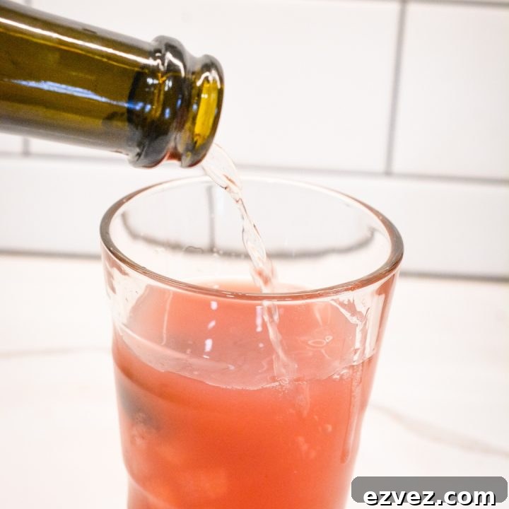 Then top each glass or flute with chilled prosecco or champagne.