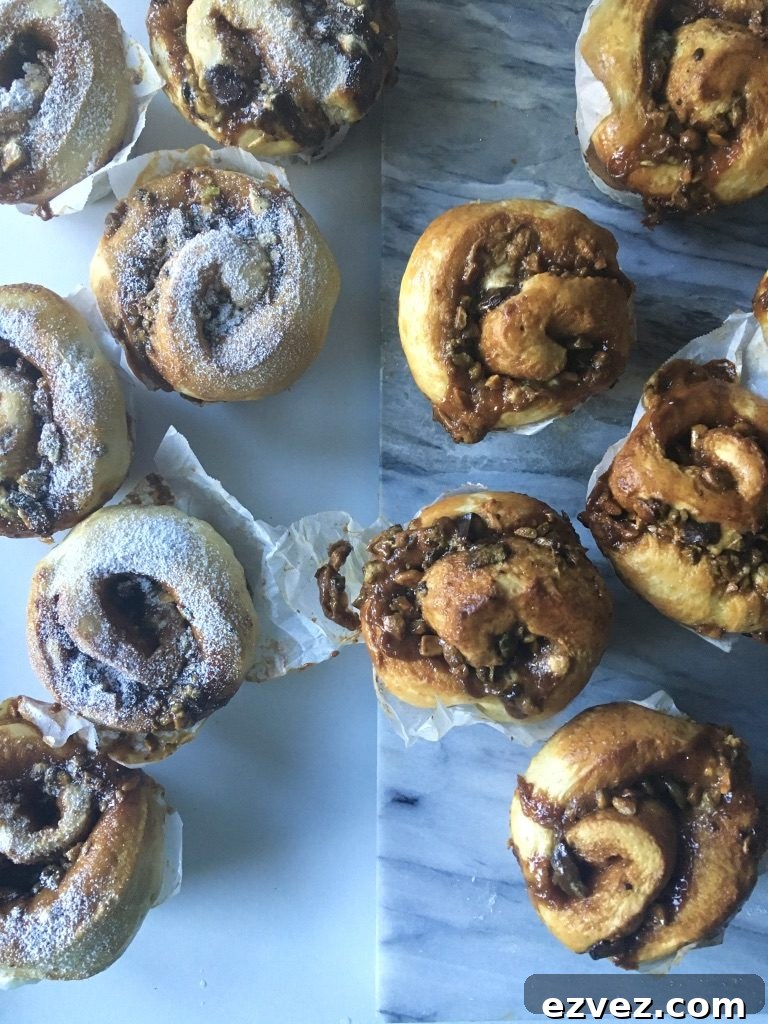 Browned Butter Brioche Scrolls with Tahini Caramel, Pistachios & Halva 2 img 208 1