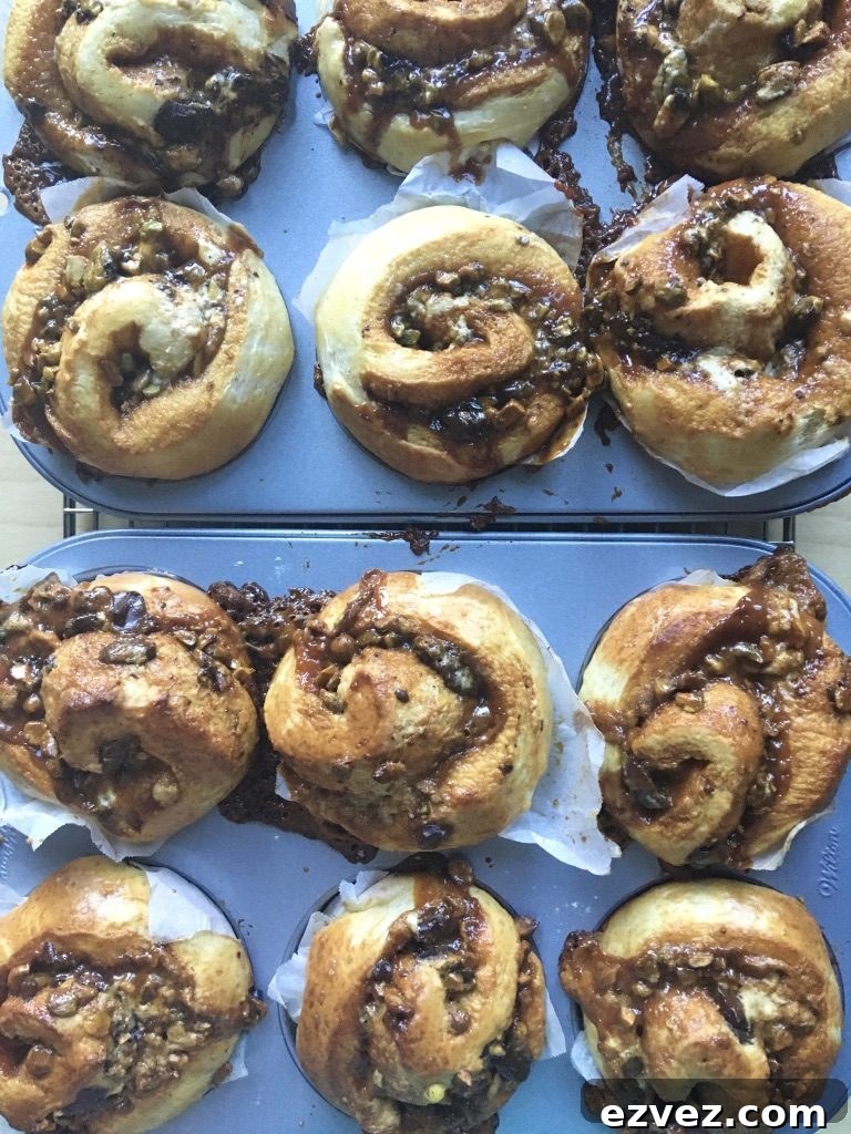 Browned Butter Brioche Scrolls with Tahini Caramel, Pistachios & Halva 5 img 208 4