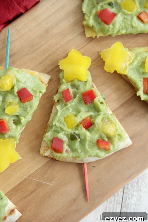 Christmas Tree Quesadillas: Festive Cheese & Veggie Appetizer 2 Christmas Tree Quesadillas