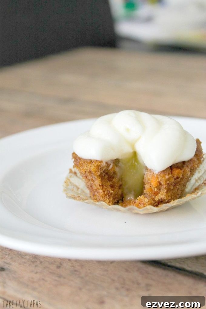 Mini Carrot Cake Cupcakes with a Surprise