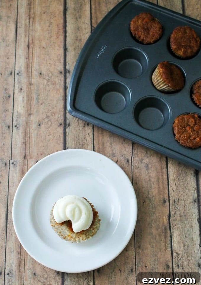 Mini Carrot Cake Cupcakes with Lemon Curd and Cream Cheese Frosting