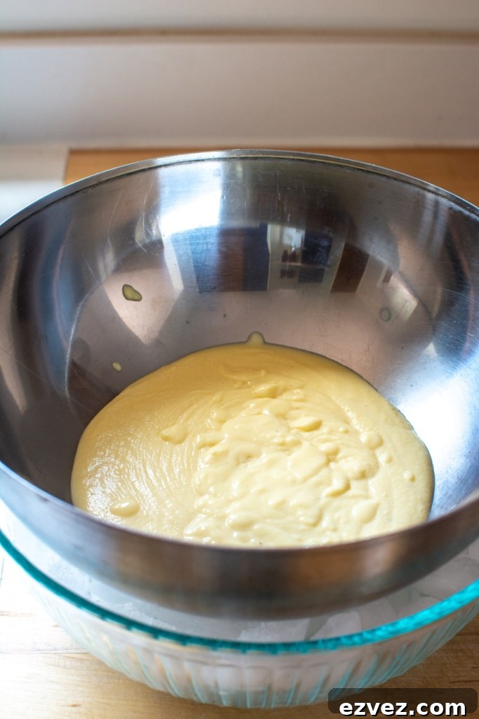 The custard before being whipped 