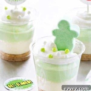 Slimer-Inspired Green Cheesecake Parfaits for Halloween Treats 2 Slimer Cheesecake Parfaits are layered with vanilla wafers, marshmallow cheesecake filling and pistachio pudding. They're sure to be a huge hit for the Ghostbusters™ lover in your life!