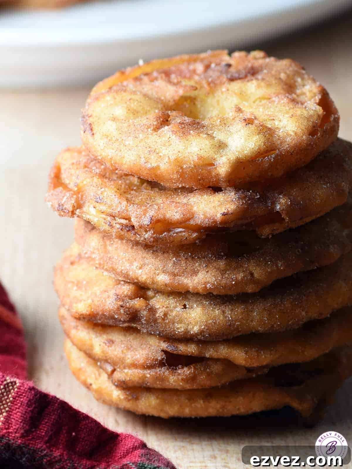 tall stack of apple fritter rings