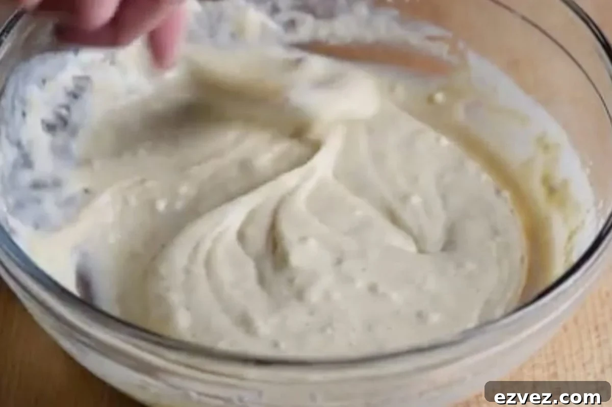 apple fritter ring batter in bowl