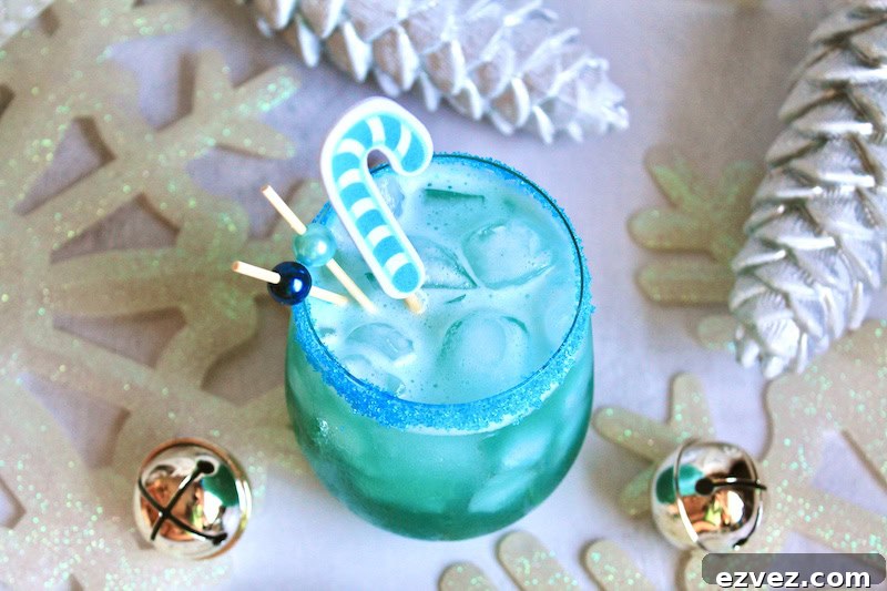 christmsa drinks with blue curacao