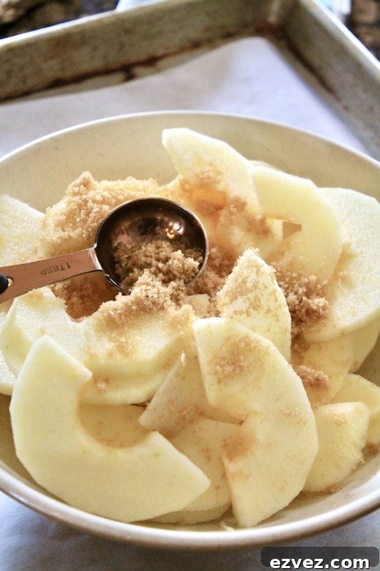 toss apples with flavorings