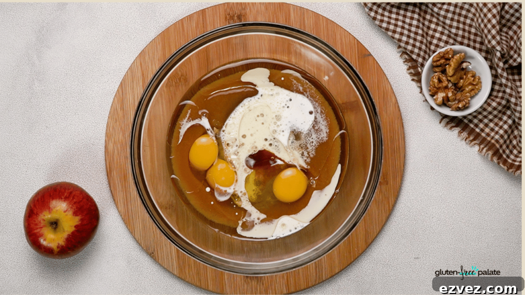 Add the wet ingredients next.