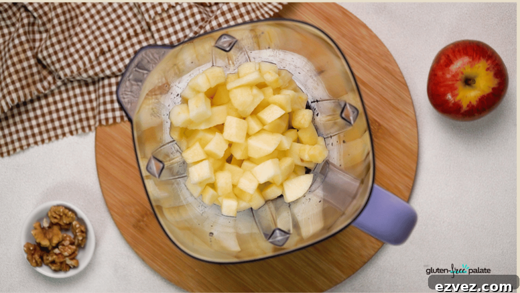 First, chop up your apples!
