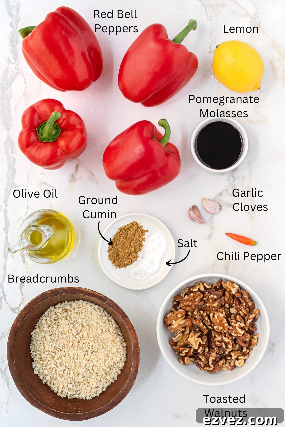Image of ingredients needed to make M'hammara.