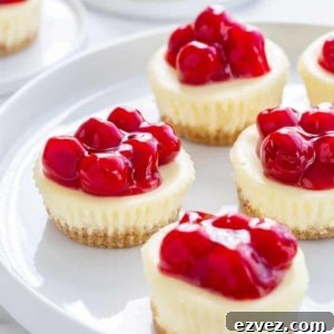 Mini Cherry Almond Cheesecakes are a simple and delicious sweet treat for just about any occasion. They're fun to make, and even more fun to eat!