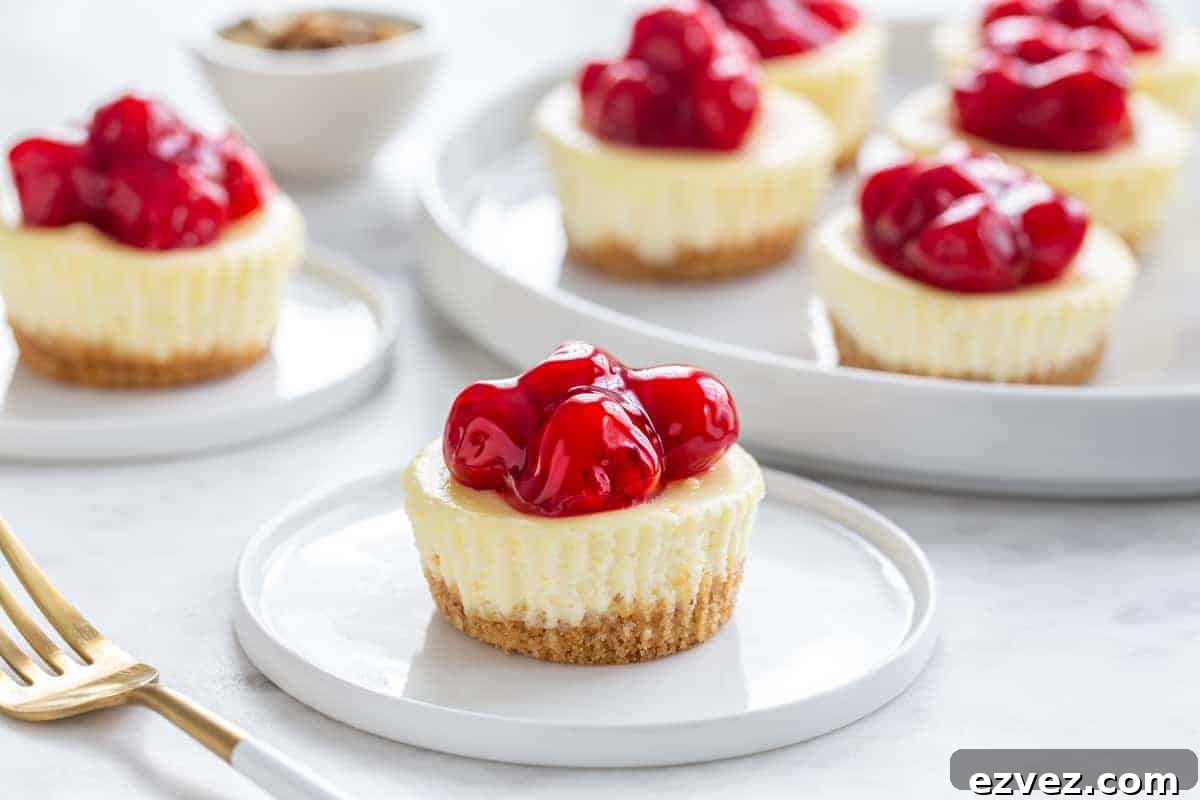 Mini Cherry Almond Cheesecakes are so simple to make! The almond-cherry combo is amazing!