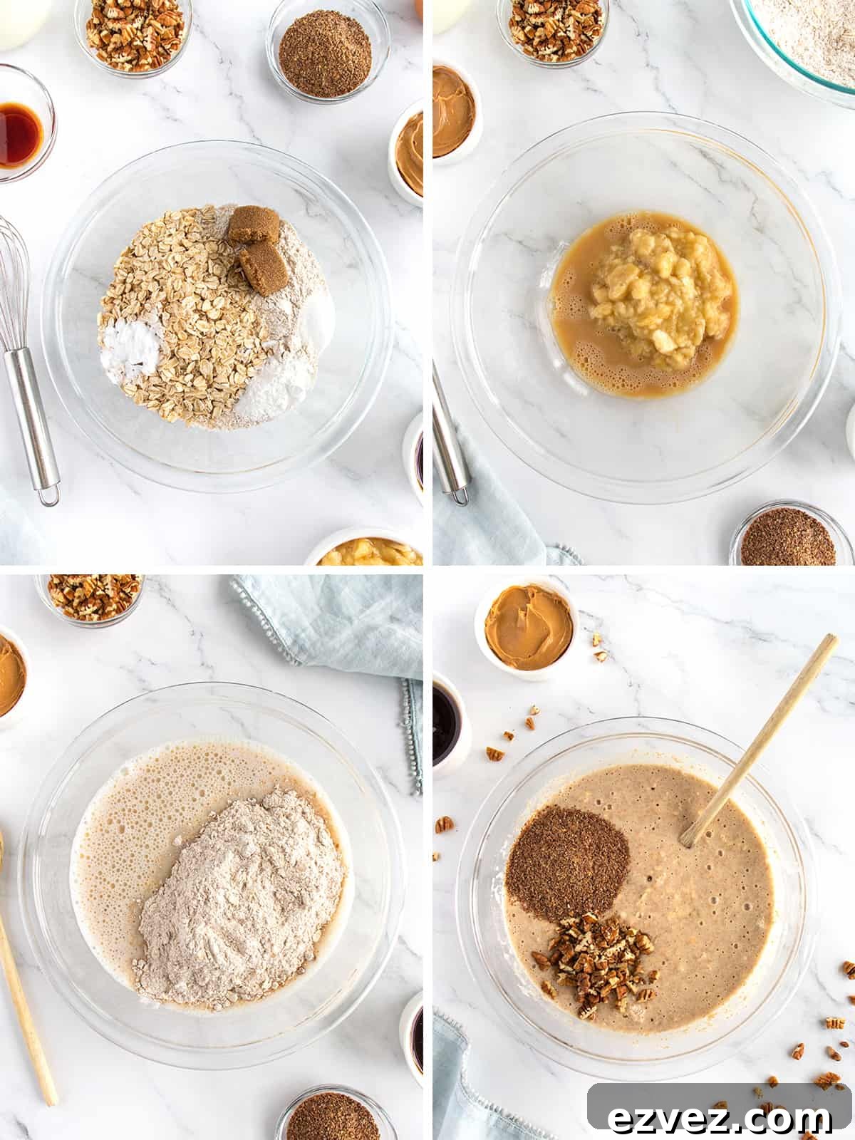 Whole Wheat Banana Nut Oat Pancakes by The BakerMama