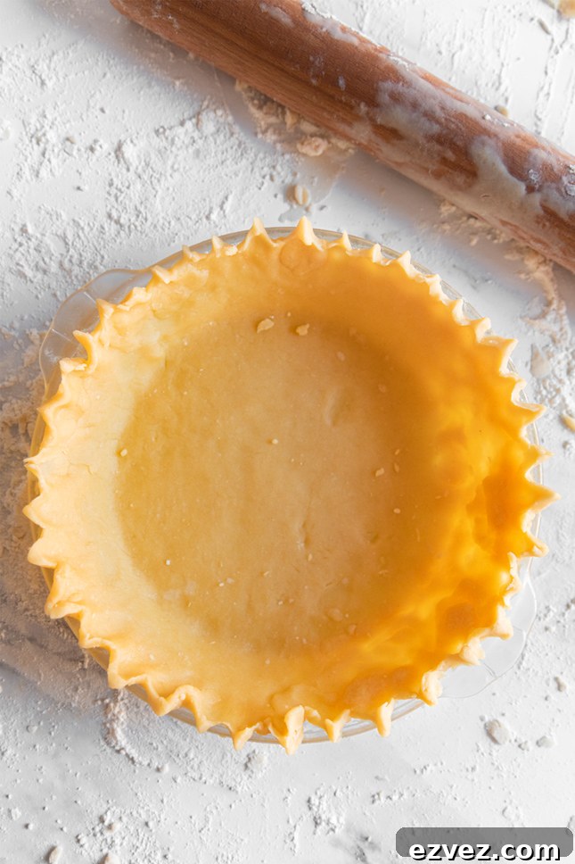 Photo of a vegan pie crust taken from the above