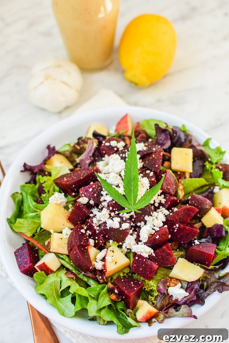 Beet & Walnut Cannabis Leaf Salad with Citrus Vinaigrette