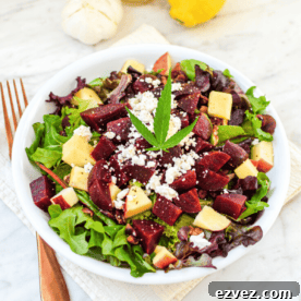 Beet & Walnut Cannabis Leaf Salad with Citrus Vinaigrette