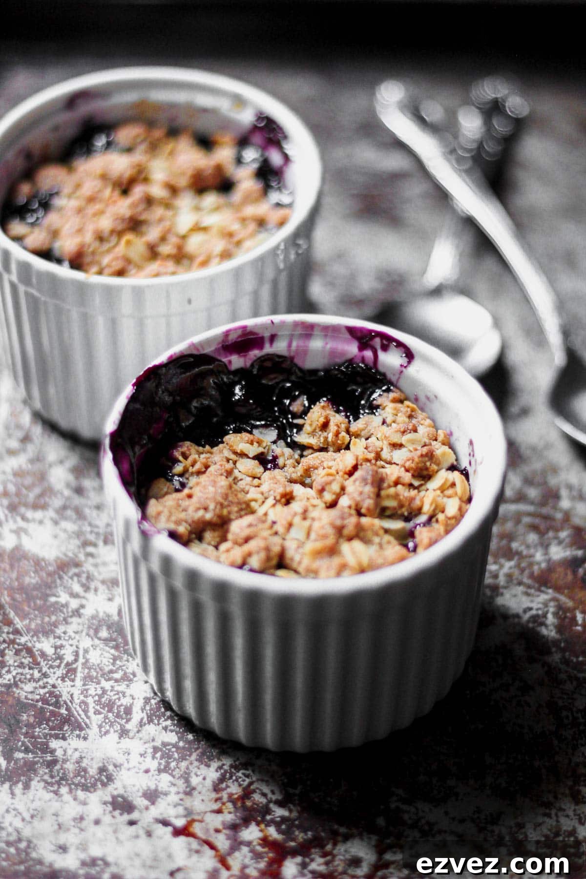 berry crisp for two recipe for baking blog and food photography