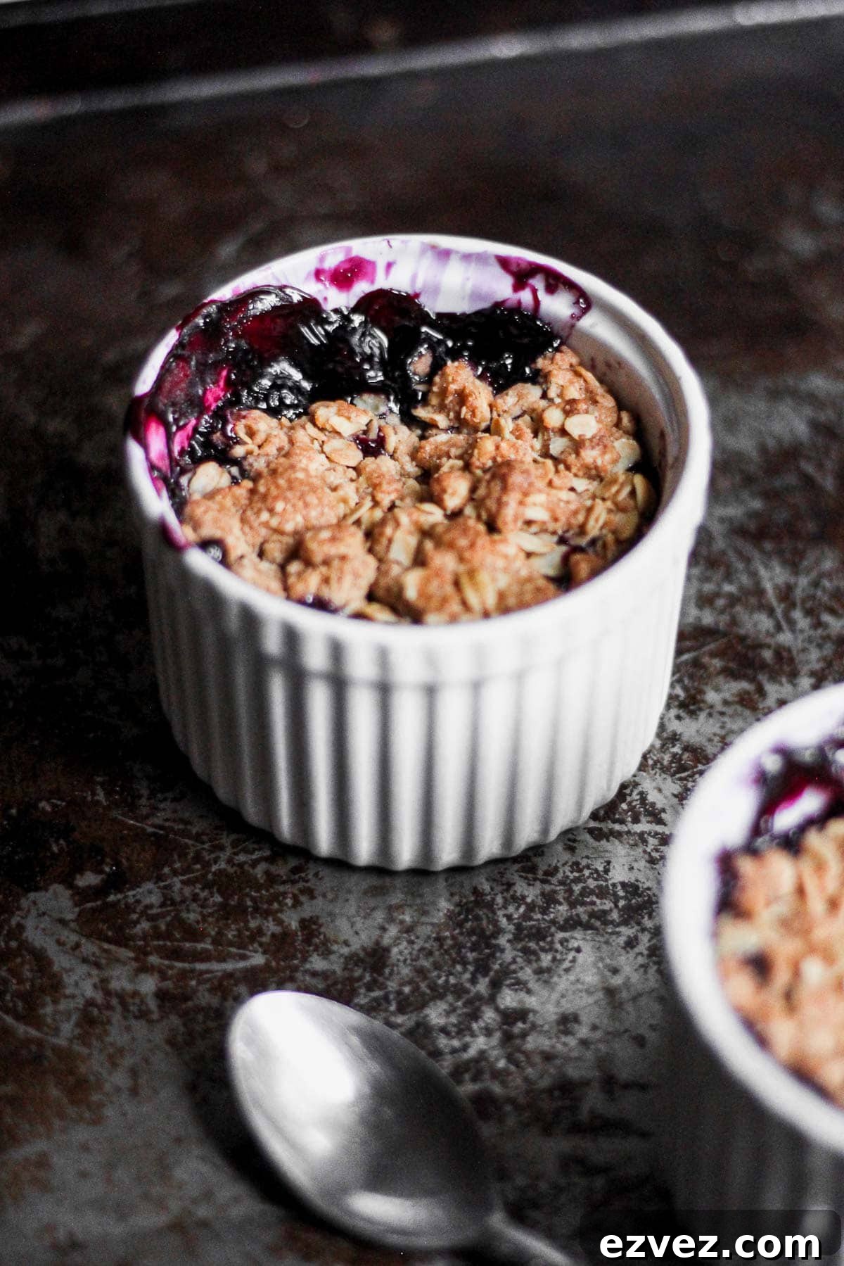 single serve blueberry crisp for baking blog