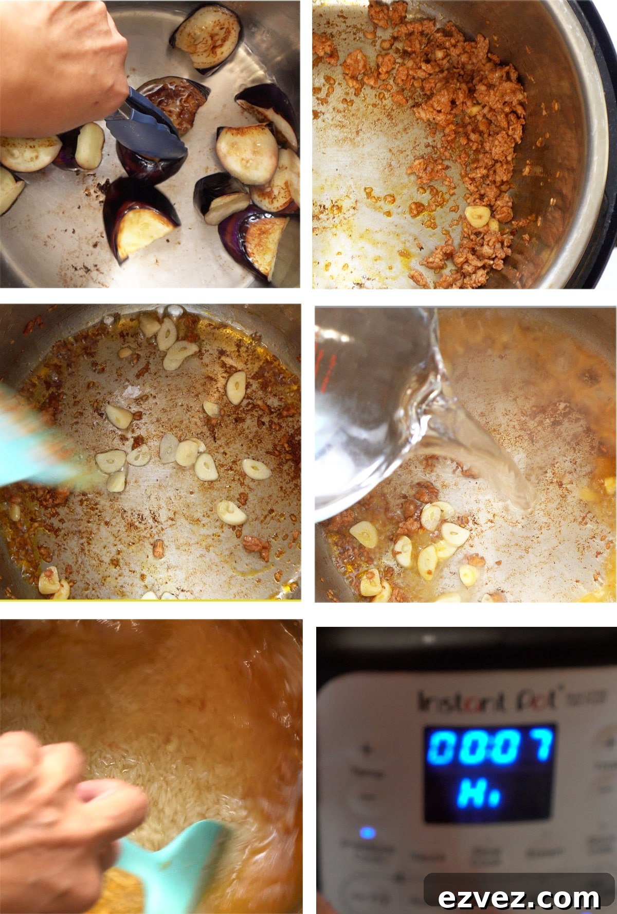 Minced Chicken Eggplant Rice