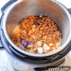 Instant Pot Minced Chicken Eggplant Rice