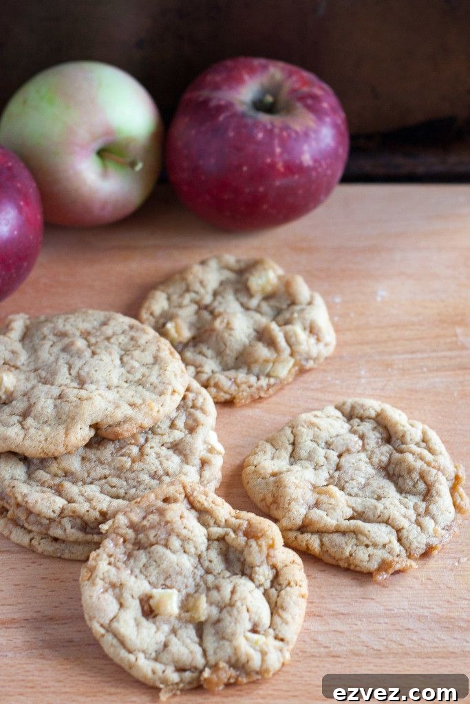 Chewy toffee apple cookies baked with fresh apples! Perfect for fall baking