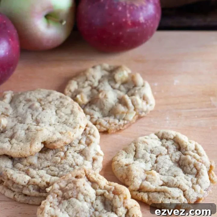 Chewy toffee apple cookies baked with fresh apples! Perfect for fall baking