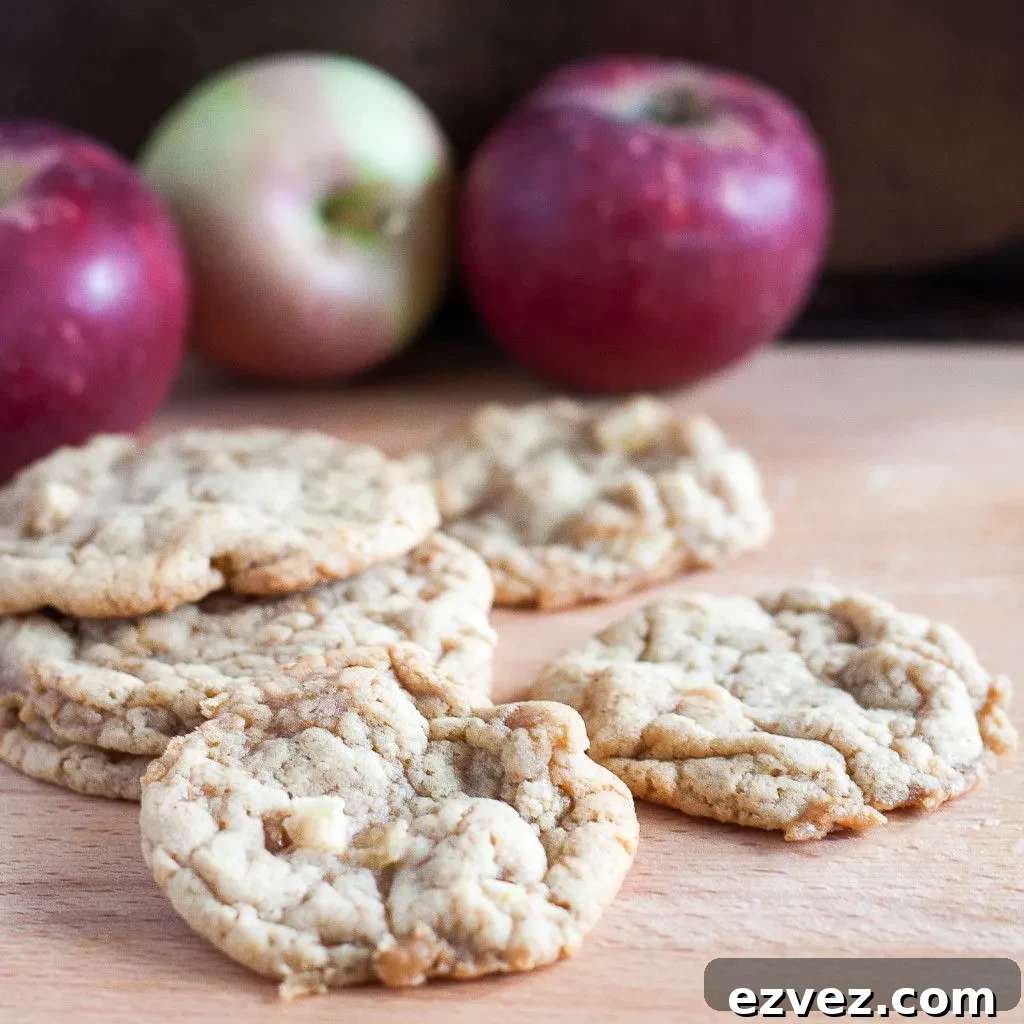 Chewy toffee apple cookies baked with fresh apples! Perfect for fall baking