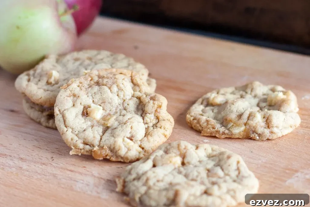 Chewy toffee apple cookies baked with fresh apples! Perfect for fall baking