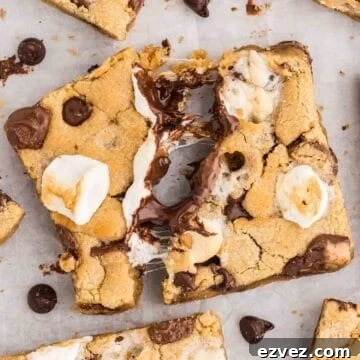 Fluffernutter Cookie Bars Recipe — Peanut Butter & Marshmallow Squares 15 img 31563 14