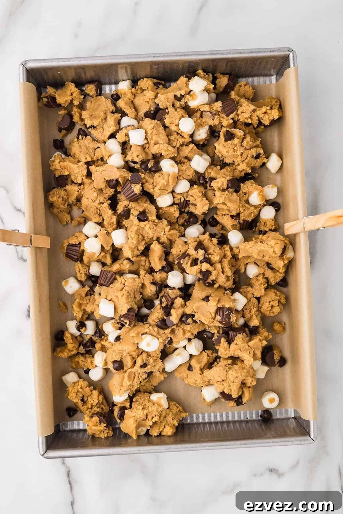 Fluffernutter Cookie Bars Recipe — Peanut Butter & Marshmallow Squares 7 img 31563 6