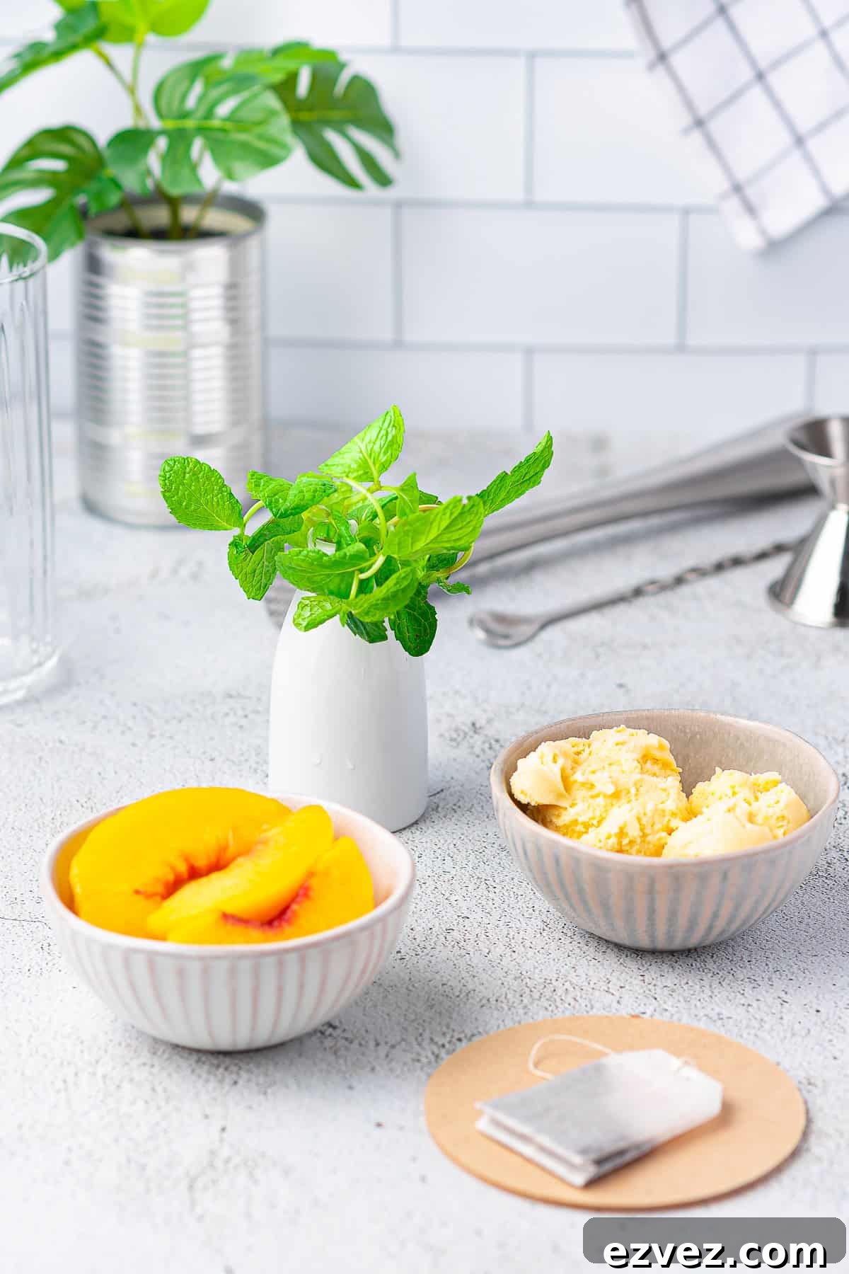 Creamy Peach Iced Tea Recipe: Smooth, Refreshing Summer Drink 4 Ingredients needed to make Creamy Peach Tea.