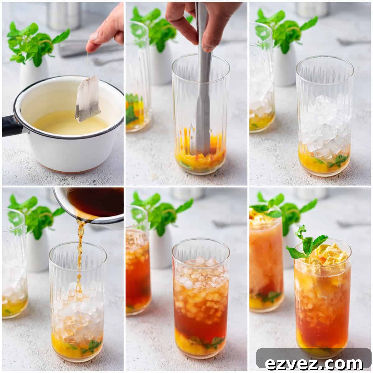 Creamy Peach Iced Tea Recipe: Smooth, Refreshing Summer Drink 5 Step by step photos on how to make Creamy Peach Tea.
