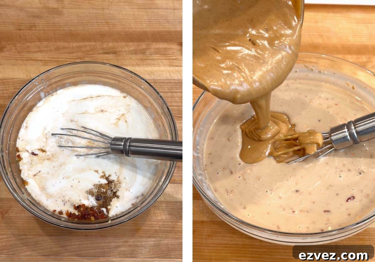 making peanut sauce in small bowl