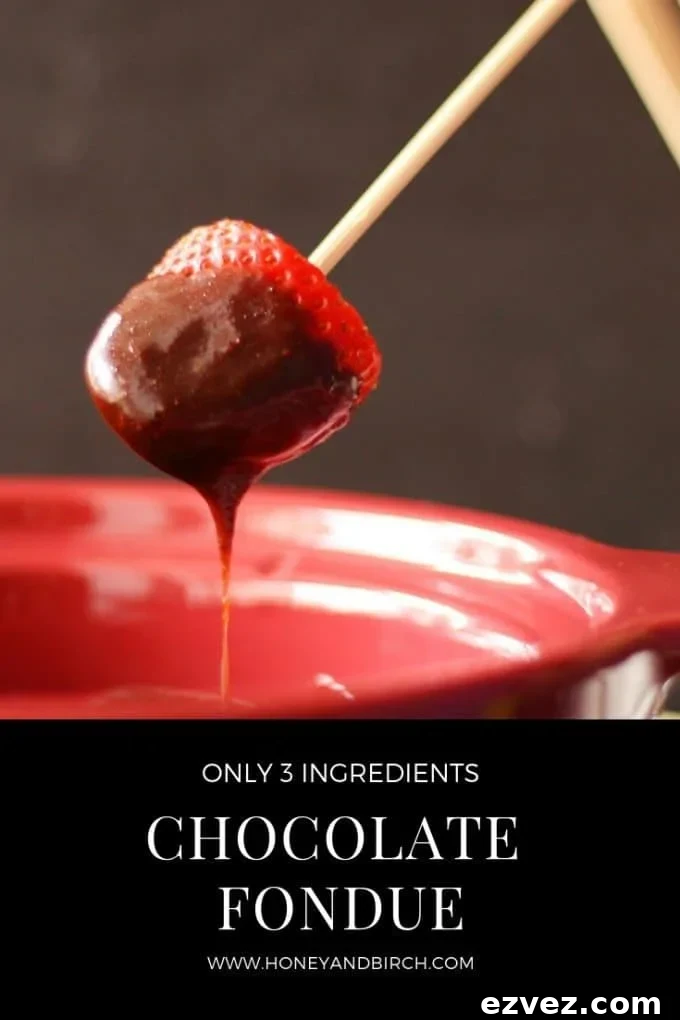 slow cooker chocolate fondue Pinterest image
