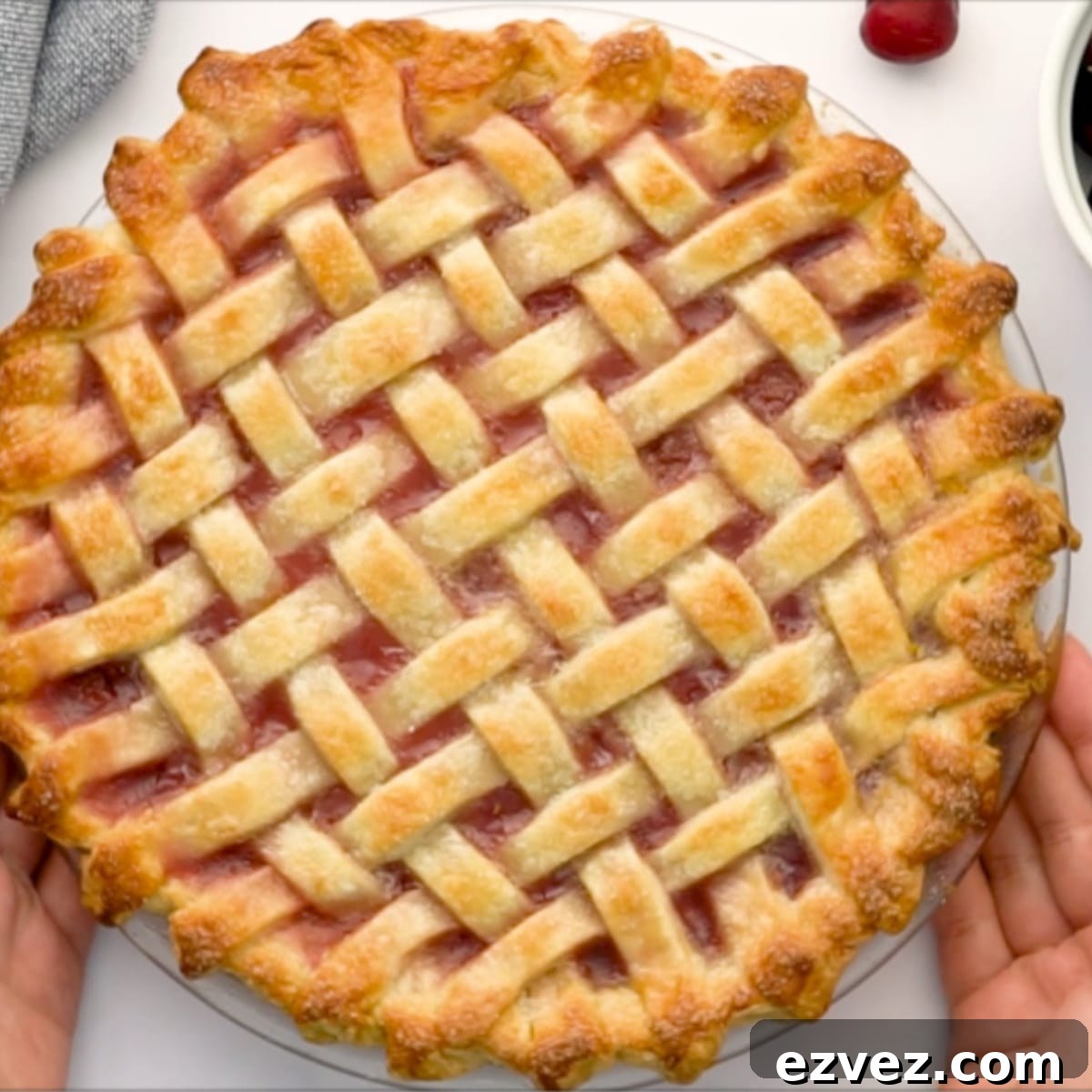 whole baked cherry pie