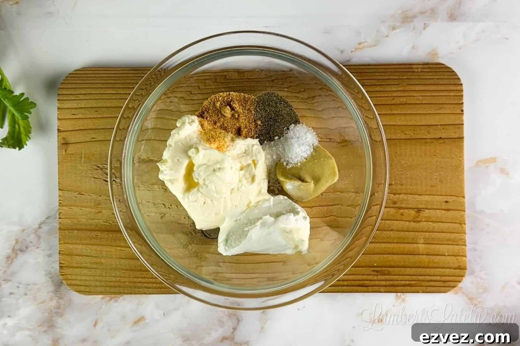 ingredients for dressing in a bowl.