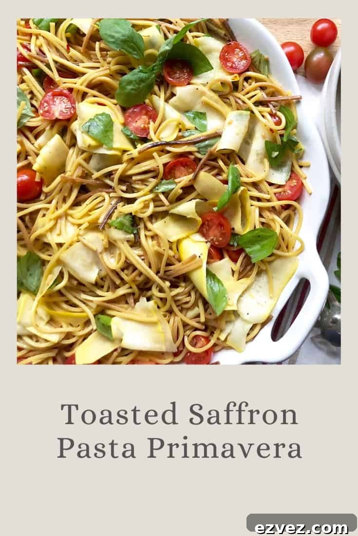 toasted saffron pasta primavera