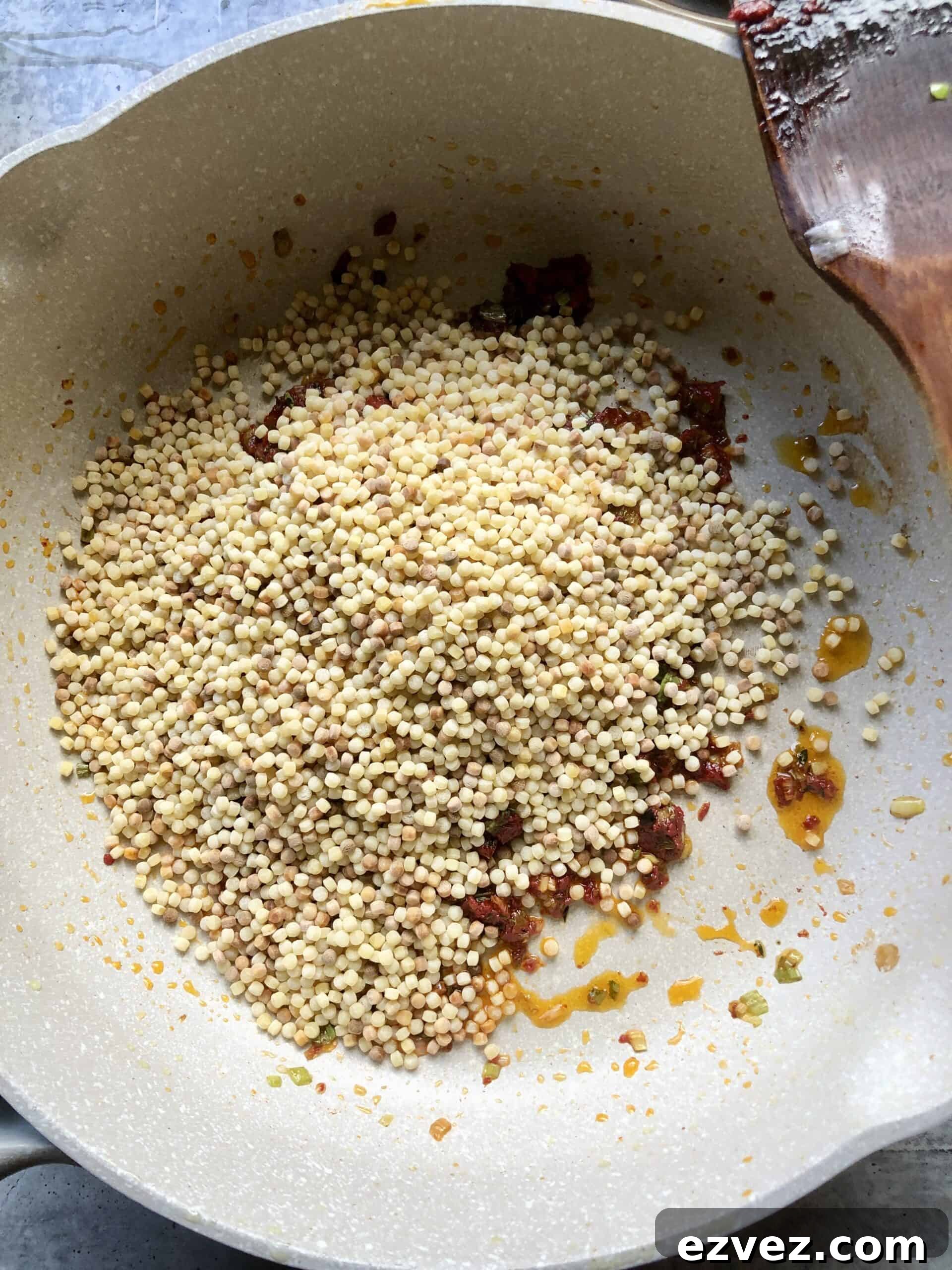 Lidia's Halibut with Saffron Fregola