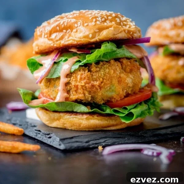 Crispy Beer Batter Recipe for Perfect Fried Fish and Vegetables 14 Cheesy Veggie Burger with lettuce on sesame seed bun