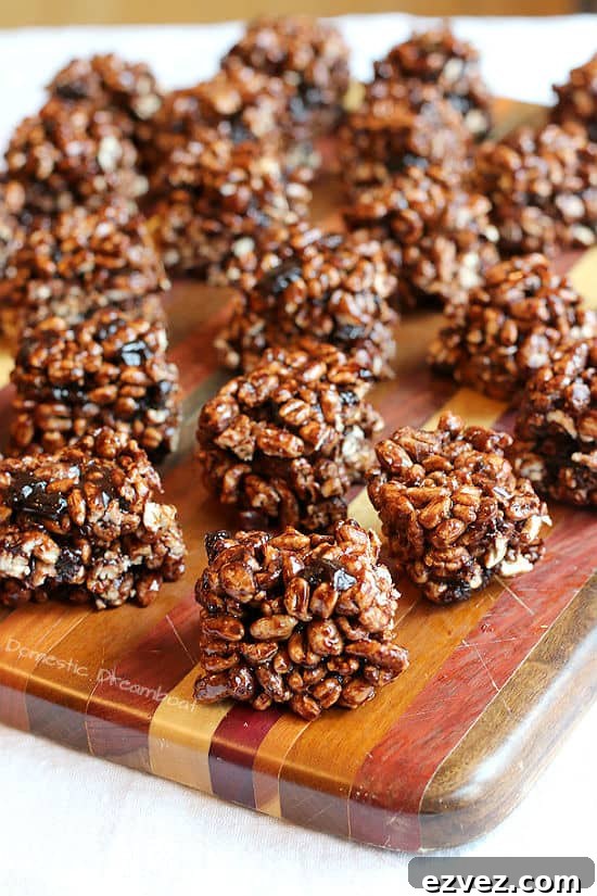 Chewy Chocolate Cherry Puffed Wheat Squares