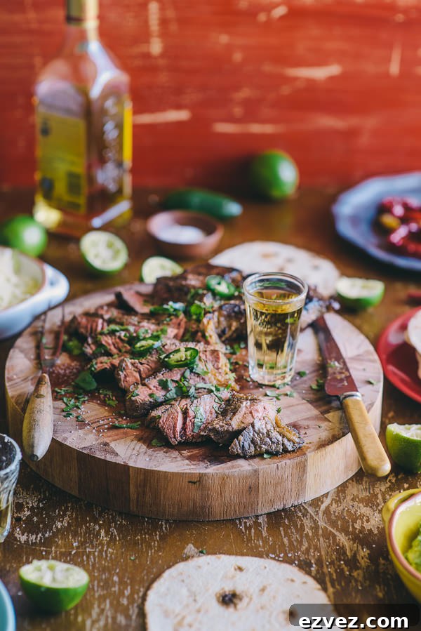 Tequila and Lime Marinated steak
