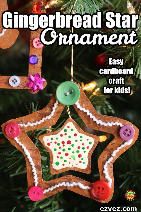 Homemade gingerbread star ornament