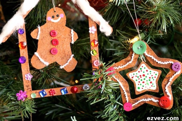 homemade gingerbread ornaments beside storebought