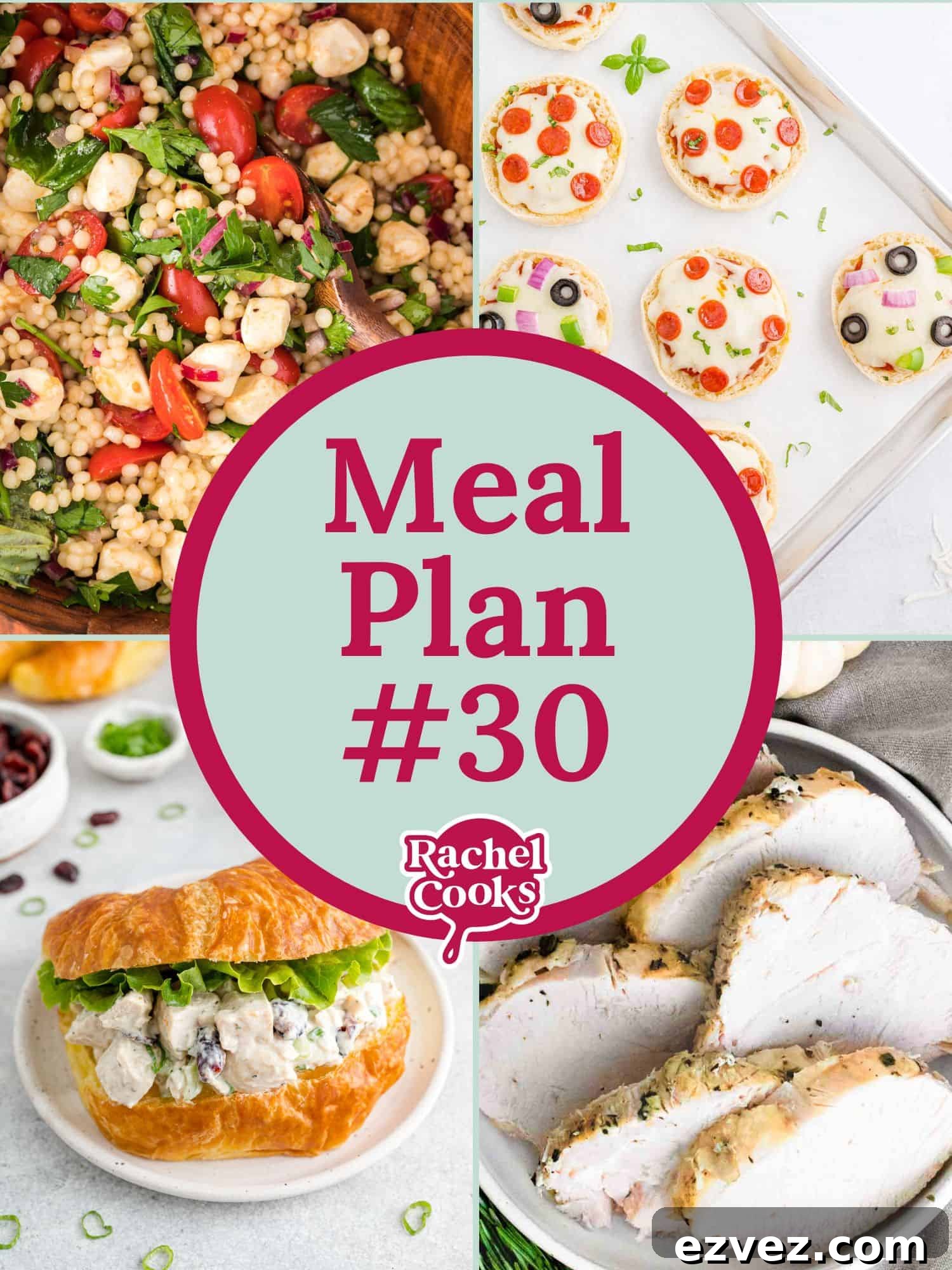 Meal plan 30 graphic with text and photos.