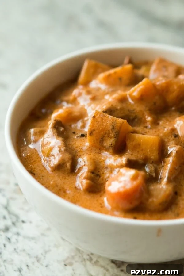 Our absolute favorite, Mom's Fabulous slow cooker stew recipe! ohsweetbasil.com