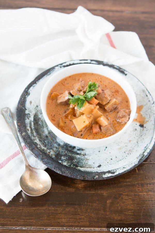 Our absolute favorite, Mom's Fabulous slow cooker stew recipe! ohsweetbasil.com